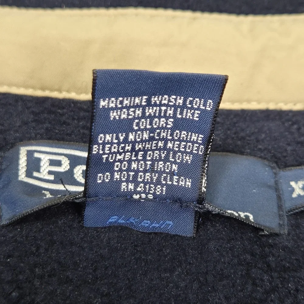 VTG 90s Polo Ralph Lauren Men's XL Polartec Fleece Harrington Bomber Jacket Blue